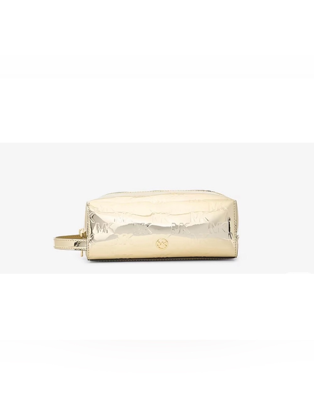 Michael Kors Metallic Gold Embossed Cosmetic Case